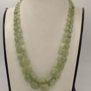 Natural Green Russian Emeralds Oval Aweja Necklace JSS0117