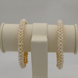 White seed pearls rassi jali bangles jbg0070