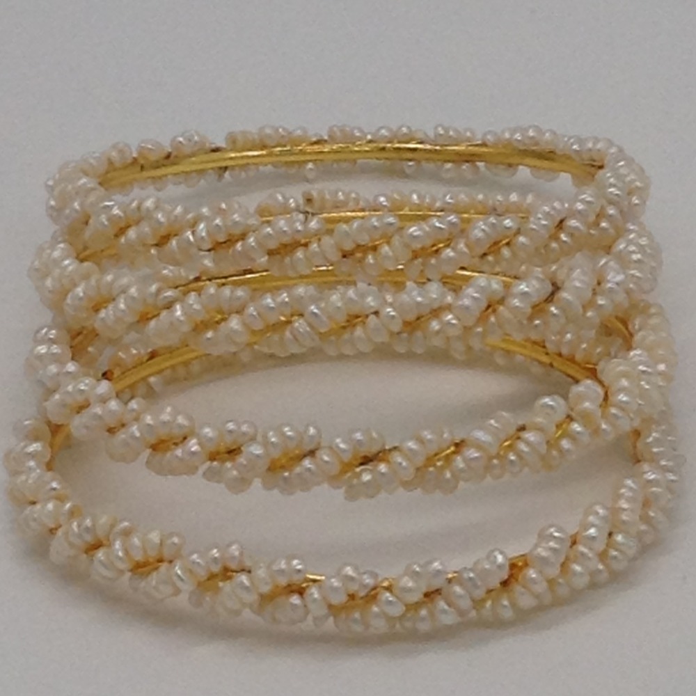White seed pearls baldar bangles jbg0068 - Image 2