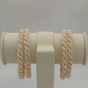 White seed pearls baldar bangles jbg0068