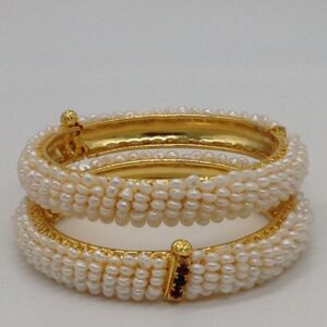 White Flat Pearls 5 Layers Baldar Bangles JBG0062