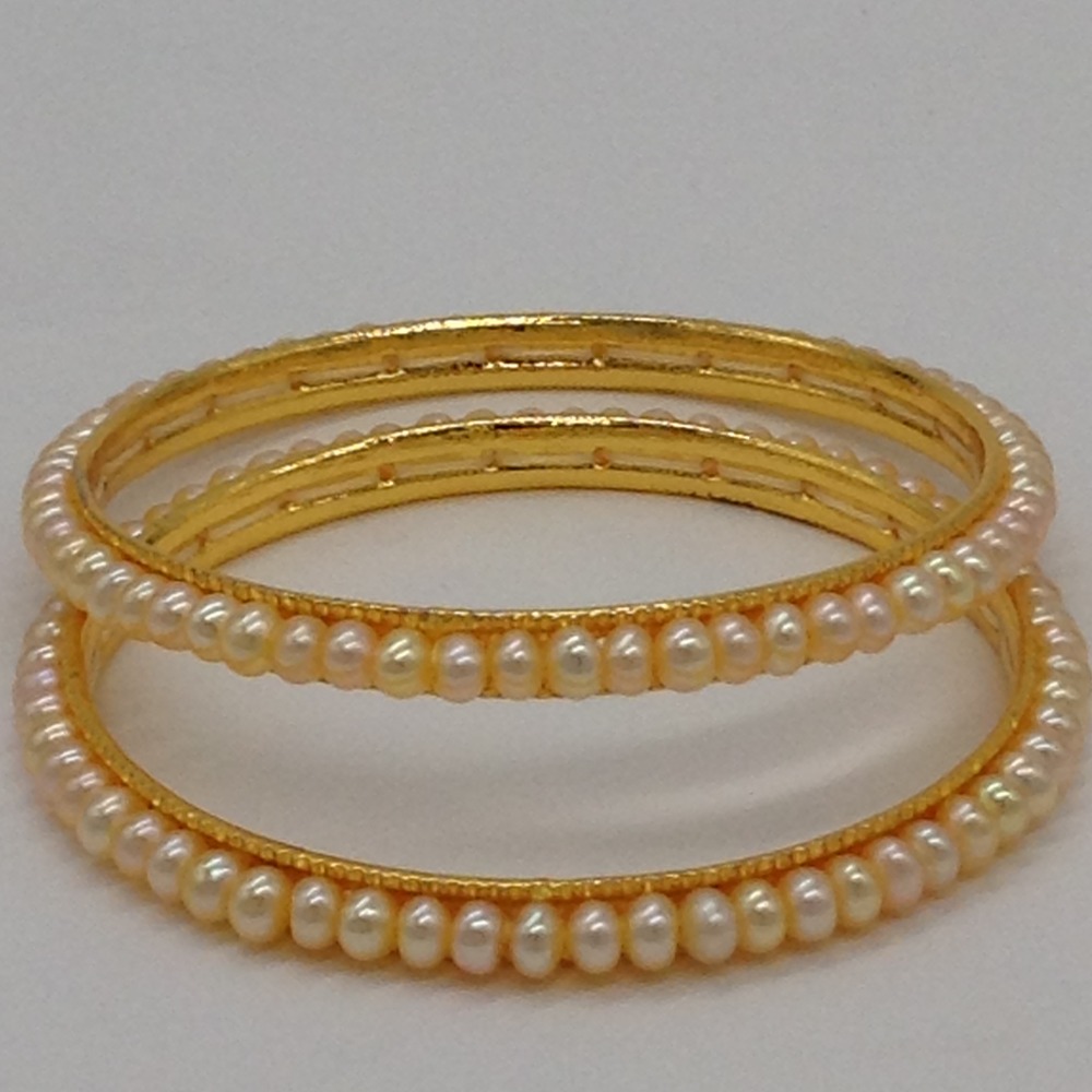 Cream Flat Pearls Bangles JBG0058