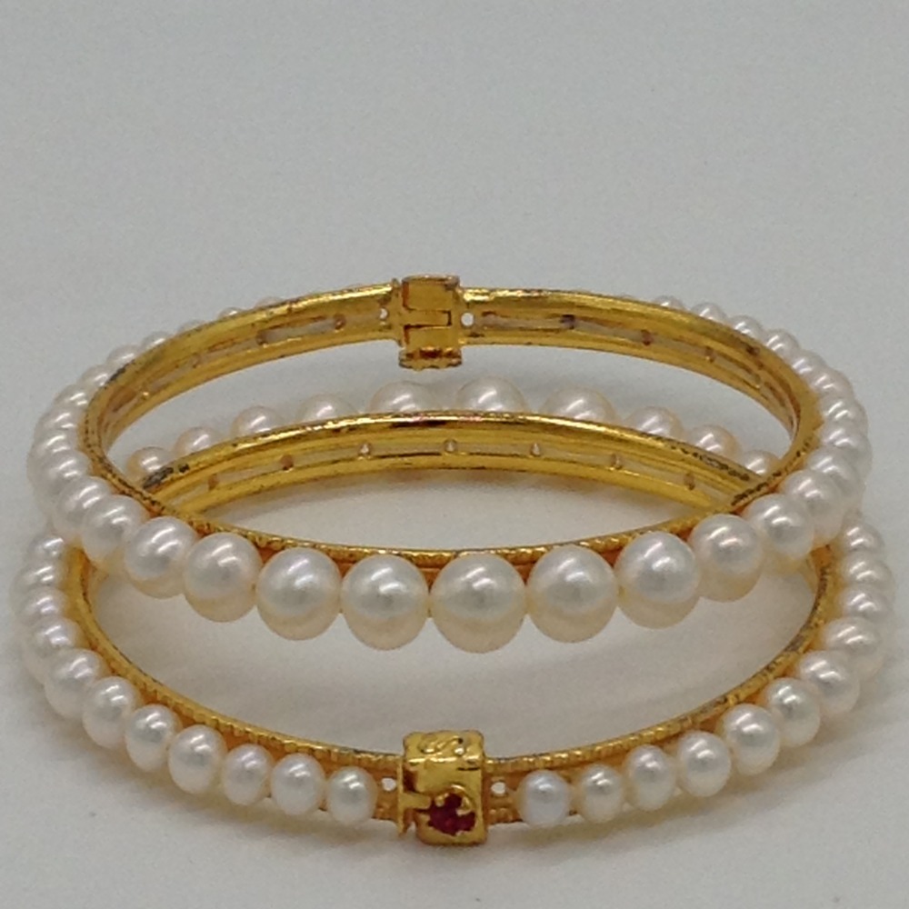 White Round Graded Pearls Bangles JBG0054