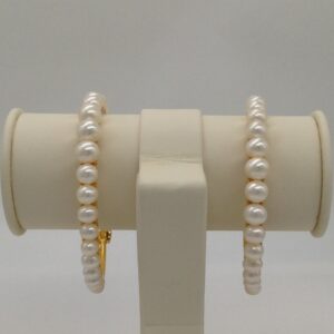 White Round Graded Pearls Bangles JBG0054