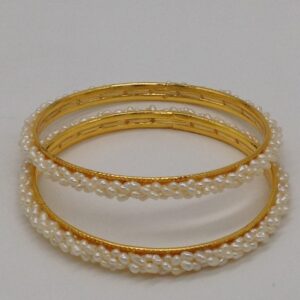 White Rice Twisted Pearls Bangles JBG0053