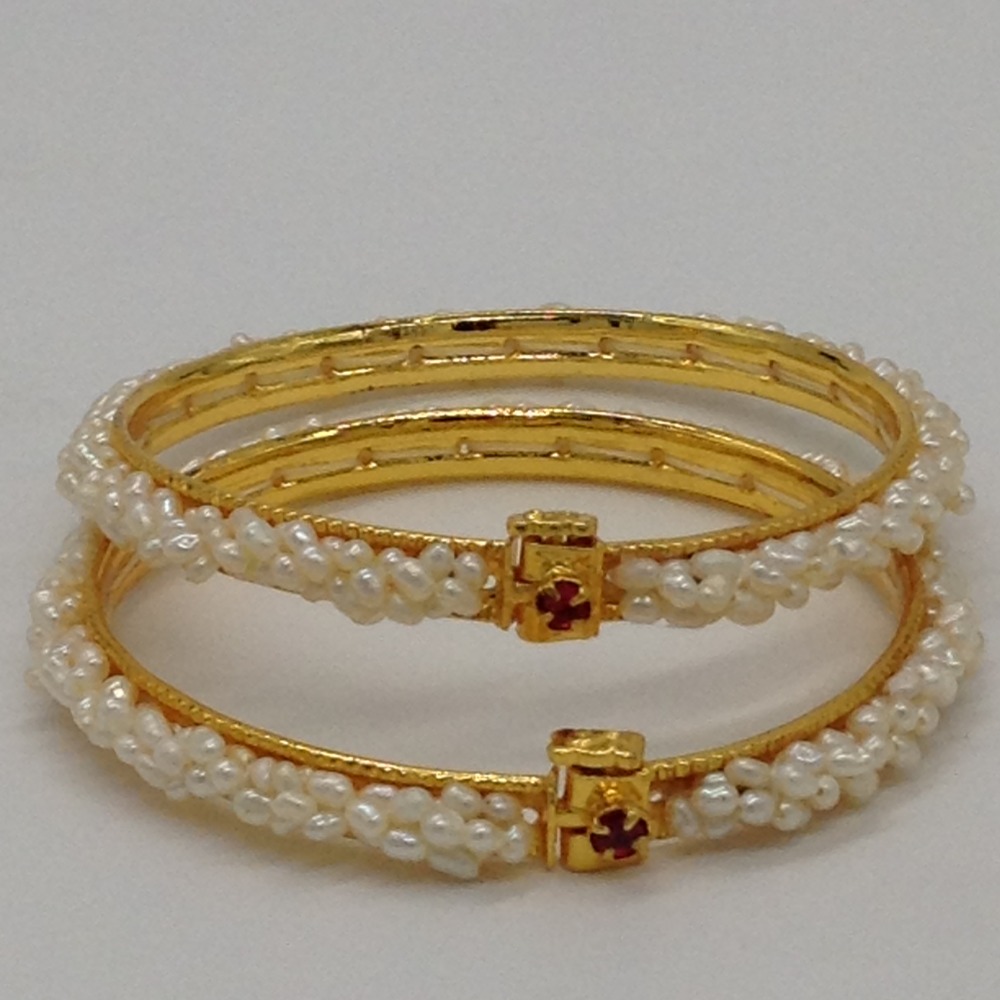 White Rice Twisted Pearls Bangles JBG0051