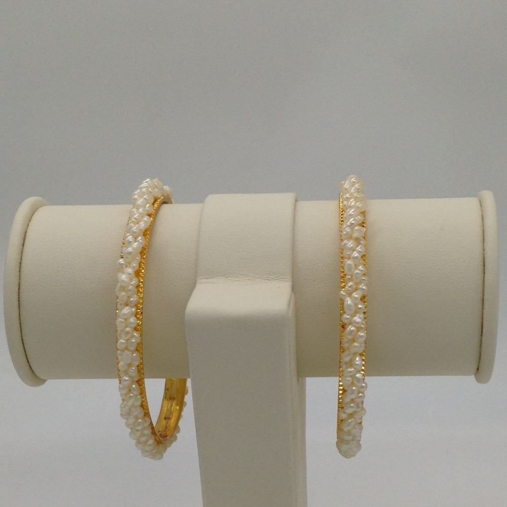 White Rice Twisted Pearls Bangles JBG0051
