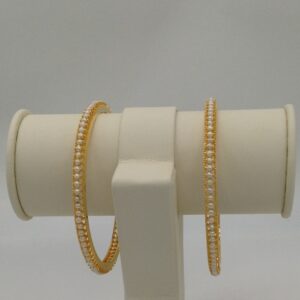 Freshwater white button pearls bangles jbg0046
