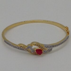 White And Red CZ Openable Kada Bracelet JBG0040