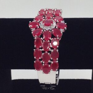 White And Red CZ Openable Kada Bracelet JBG0038