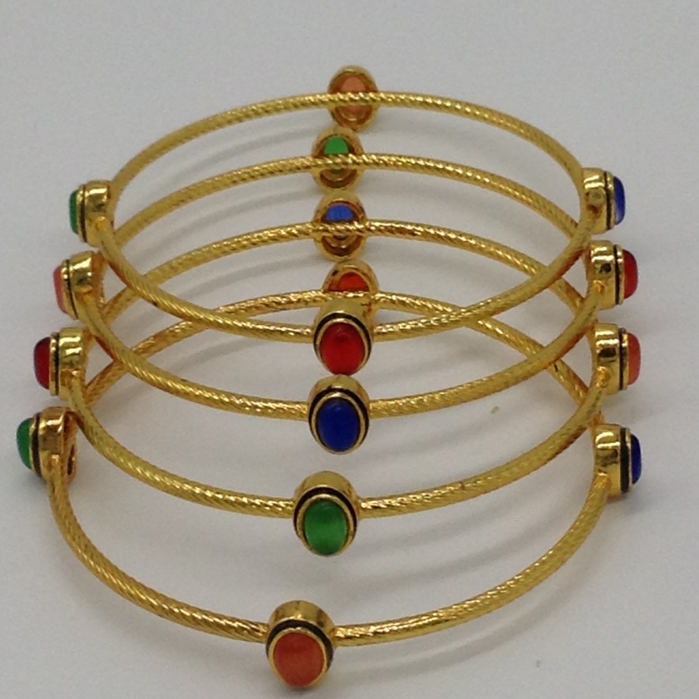 Multi Colour Semi Precious Cabochone Stones Bangles JBG0037