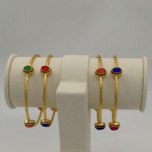 Multi Colour Semi Precious Cabochone Stones Bangles JBG0037
