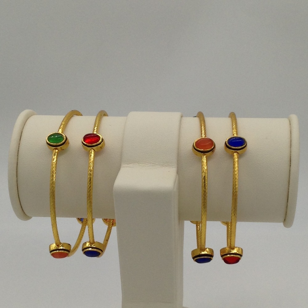 Multi Colour Semi Precious Cabochone Stones Bangles JBG0037