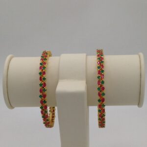 Red and green cz bangles jbg0027