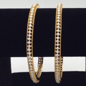 Freshwater White Button Pearls Bangles JBG0024