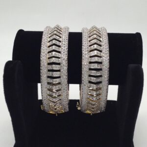 White cz bridge openable bangles jbg0019