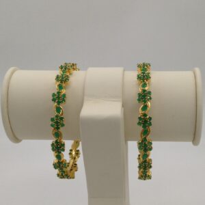 Green cz flower bangles jbg0018
