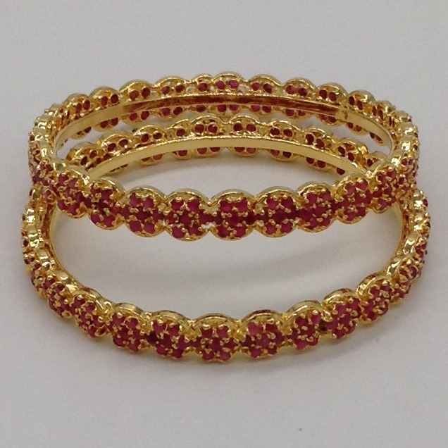 Red cz flowers bangles jbg0017 - Image 2