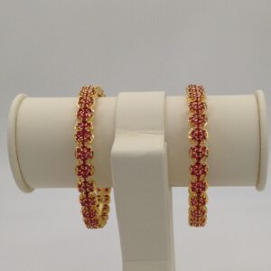 Red cz flowers bangles jbg0017