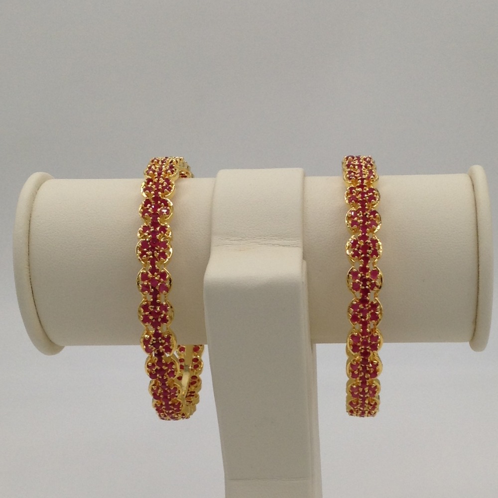 Red cz flowers bangles jbg0017