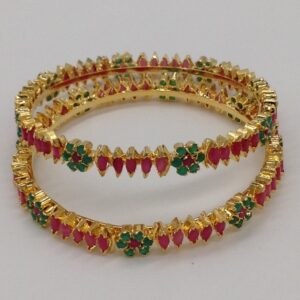 Red and Green CZ Bangles JBG0012
