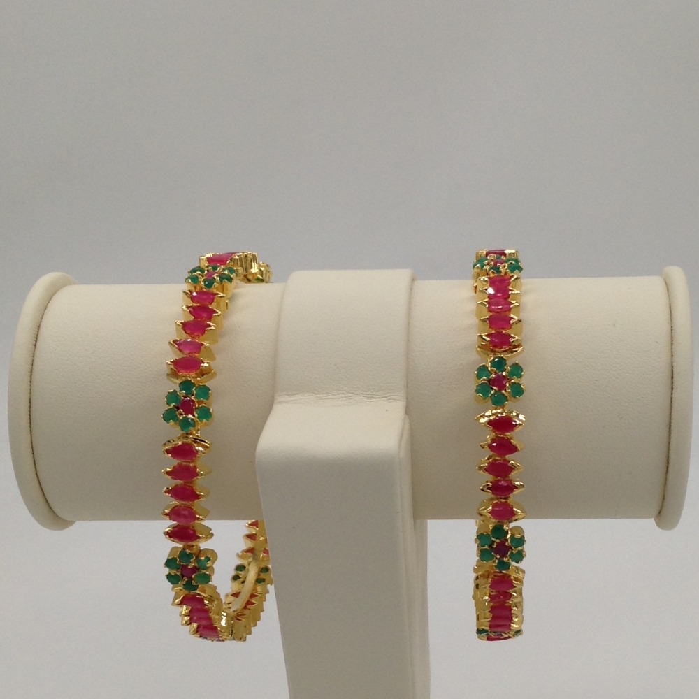 Red and Green CZ Bangles JBG0012