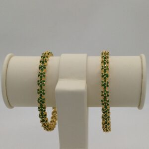 Green cz flower bangles jbg0011