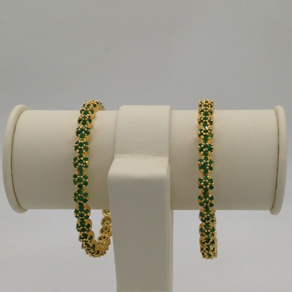 Green cz flower bangles jbg0011