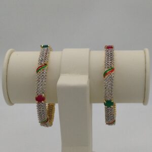 Tri colour cz enamel bangles jbg0003