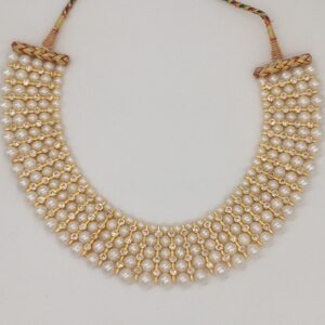White Pearls and White CZ Patti 5 Layers Patta Set JPP1034