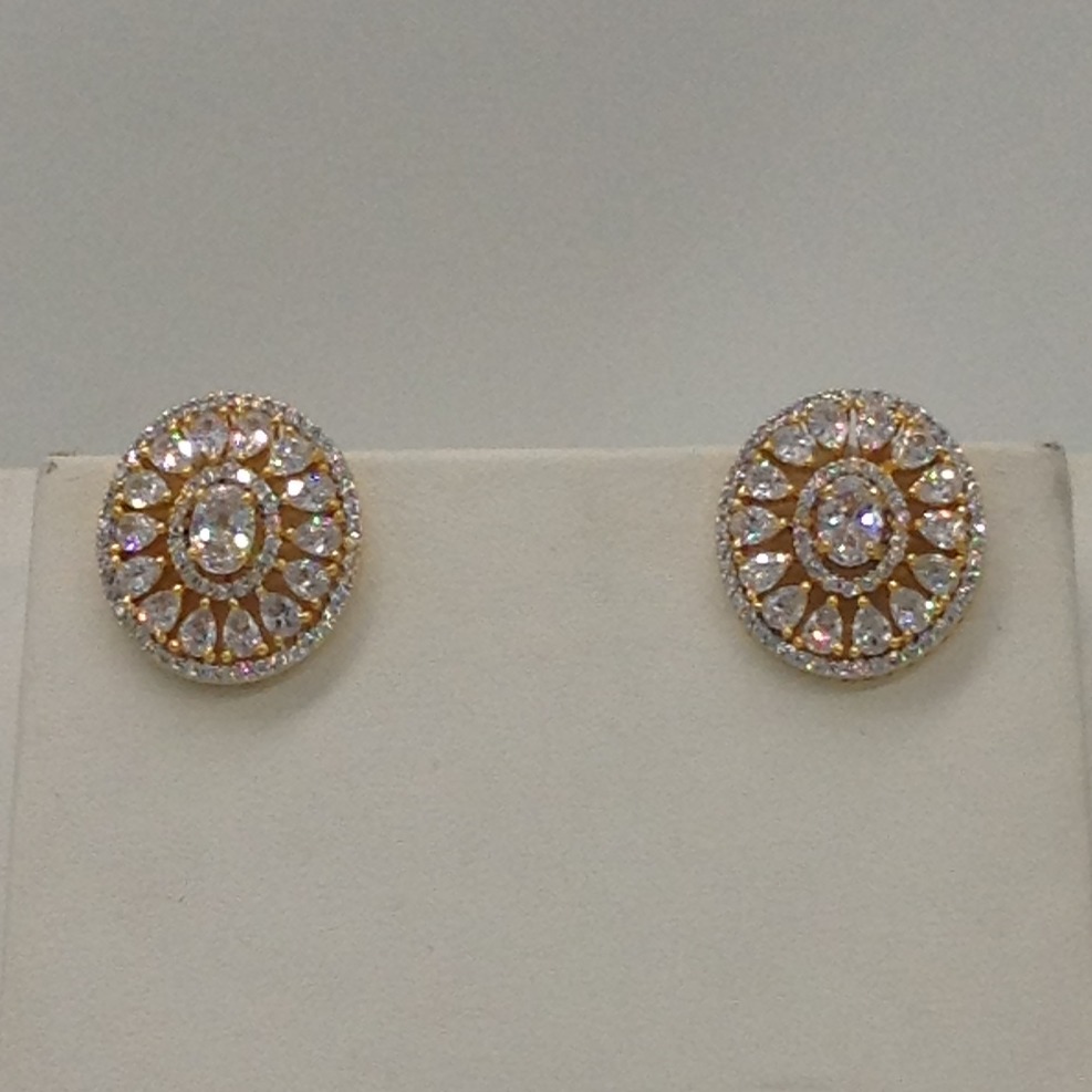 White CZ Brooch Set With 4 Lines Pink Flat Pearls Mala JPS0482 - Image 3