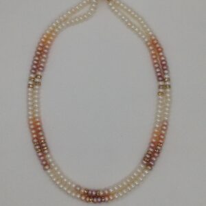 Freshwater Multicolour Flat Shaded 2 Lines Pearls Full Set JPP1016
