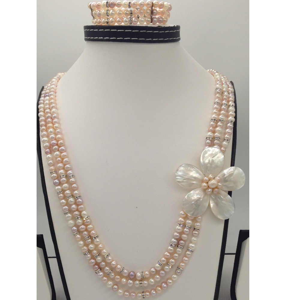 multicolour potato 3 lines pearls mop broach full set jpp1015 - Image 2