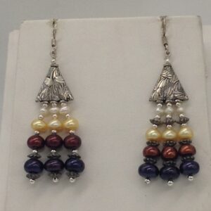 Freshwater Multicolour Flat 5 Lines Pearls Combination set JPP1018