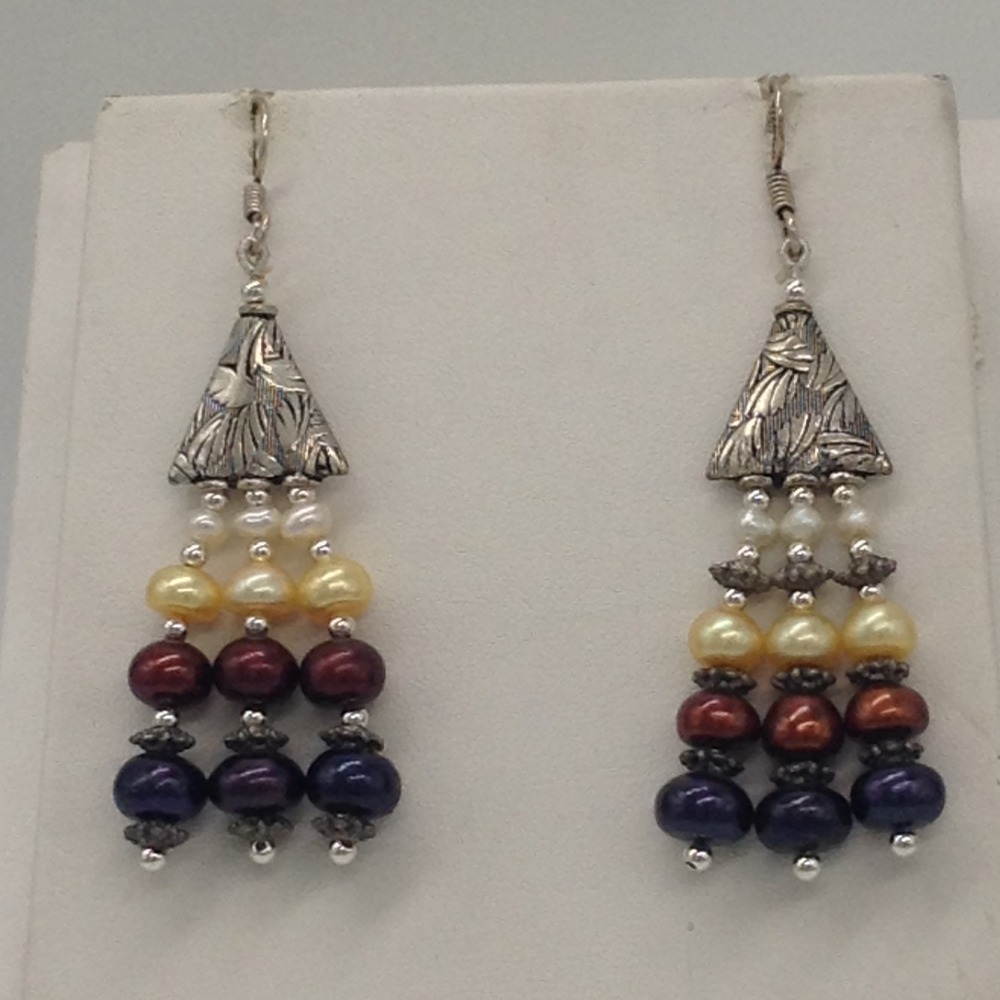Freshwater Multicolour Flat 5 Lines Pearls Combination set JPP1018