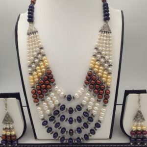 Freshwater Multicolour Flat 5 Lines Pearls Combination set JPP1018