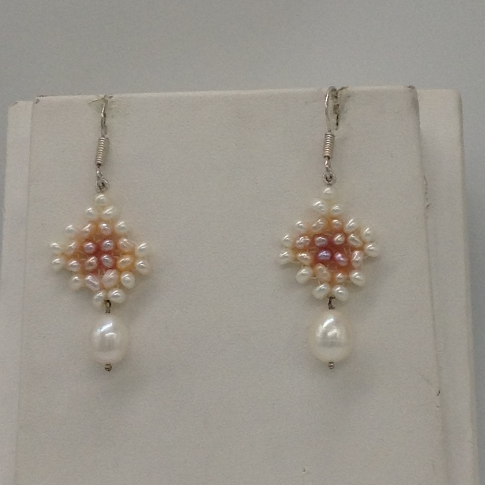 Multicolour Shaded Seed Pearls "V" Jaali Necklace Set JPP1028