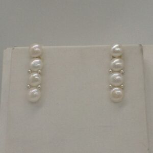 Freshwater white button pearls 1 lines necklace set jpp1020