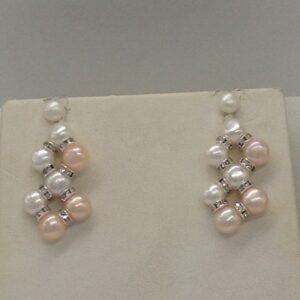 Freshwater Multi Colour Button Pearls ZigZag Necklace Set JPP1012