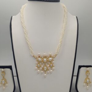 White pearls timmaniya set with 3 line rice pearls jps0434