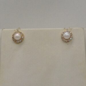 Freshwater White Button Pearls "v" Necklace Set JPP1014