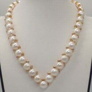 Freshwater White Button Pearls "v" Necklace Set JPP1014