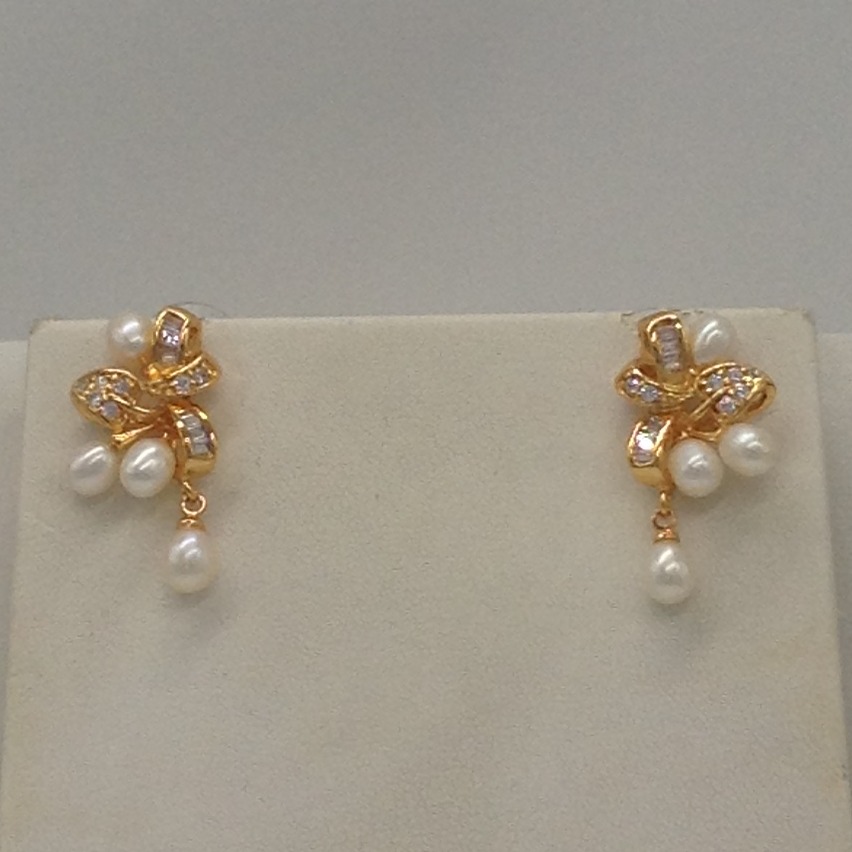 White cz pendent set with 2 line button mala jps0328 - Image 3