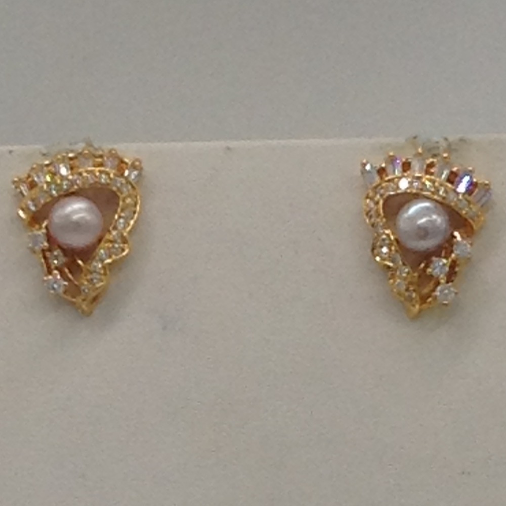 White cz pendent set with orange zigzag mala jps0302 - Image 3