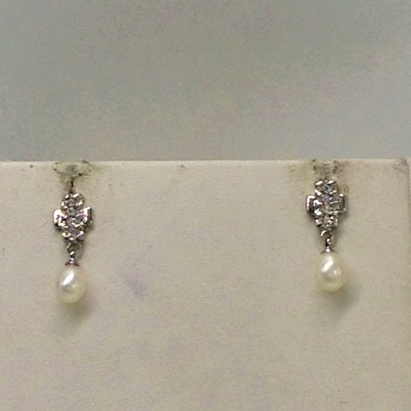 White cz and pearls pendent set with oval pearls mala jps0168 - Image 3