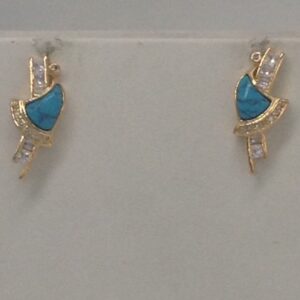 White cz,turquoise pendent set with flat pearls mala jps0174