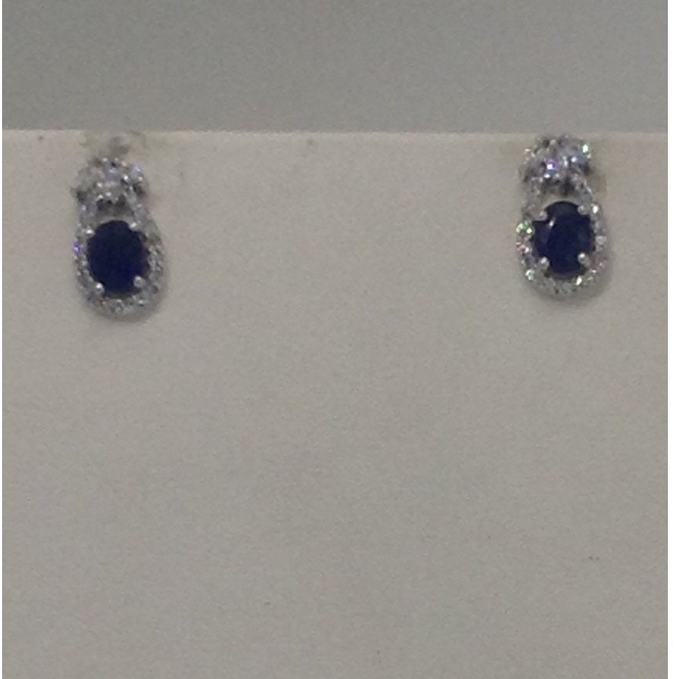 White,blue cz pendent set with flat pearls mala jps0162 - Image 3