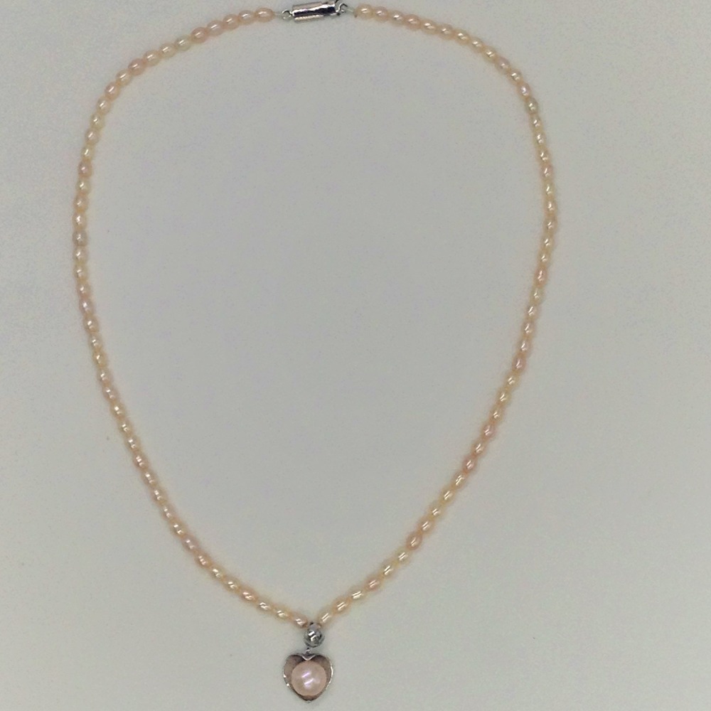 Orange pearls pendent set with orange oval pearls mala jps0163 - Image 4