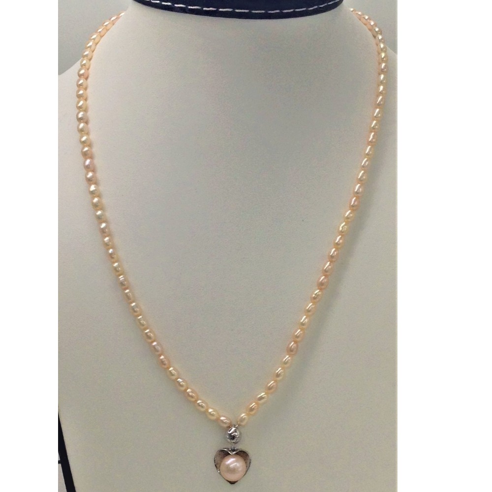Orange pearls pendent set with orange oval pearls mala jps0163 - Image 2