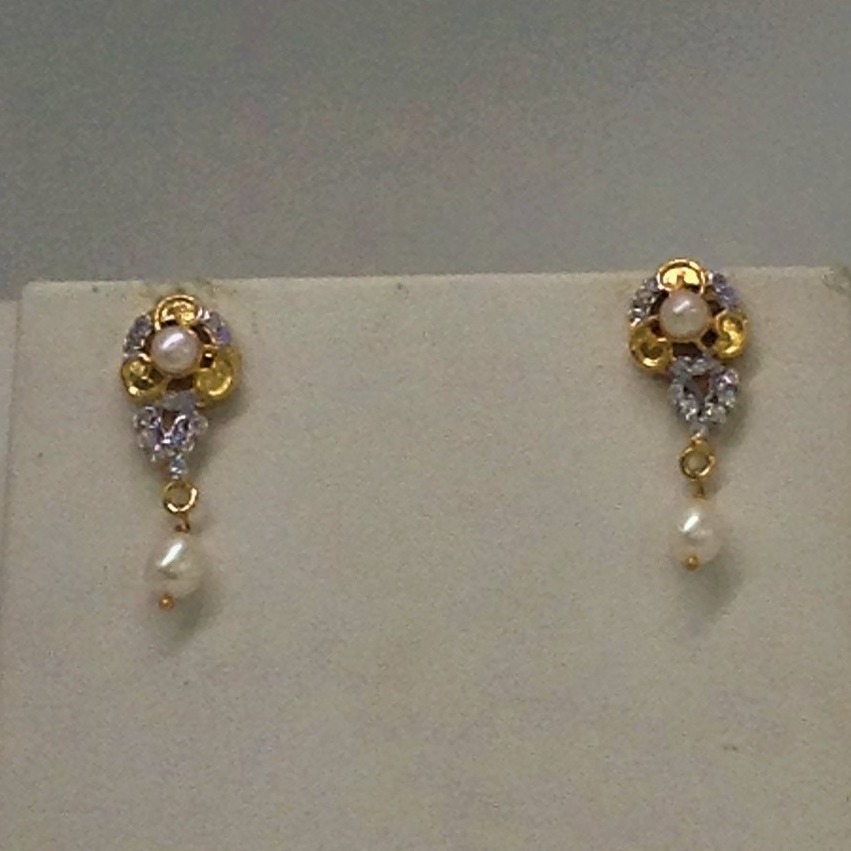 White cz and pearls pendent set with oval pearls mala jps0157 - Image 3